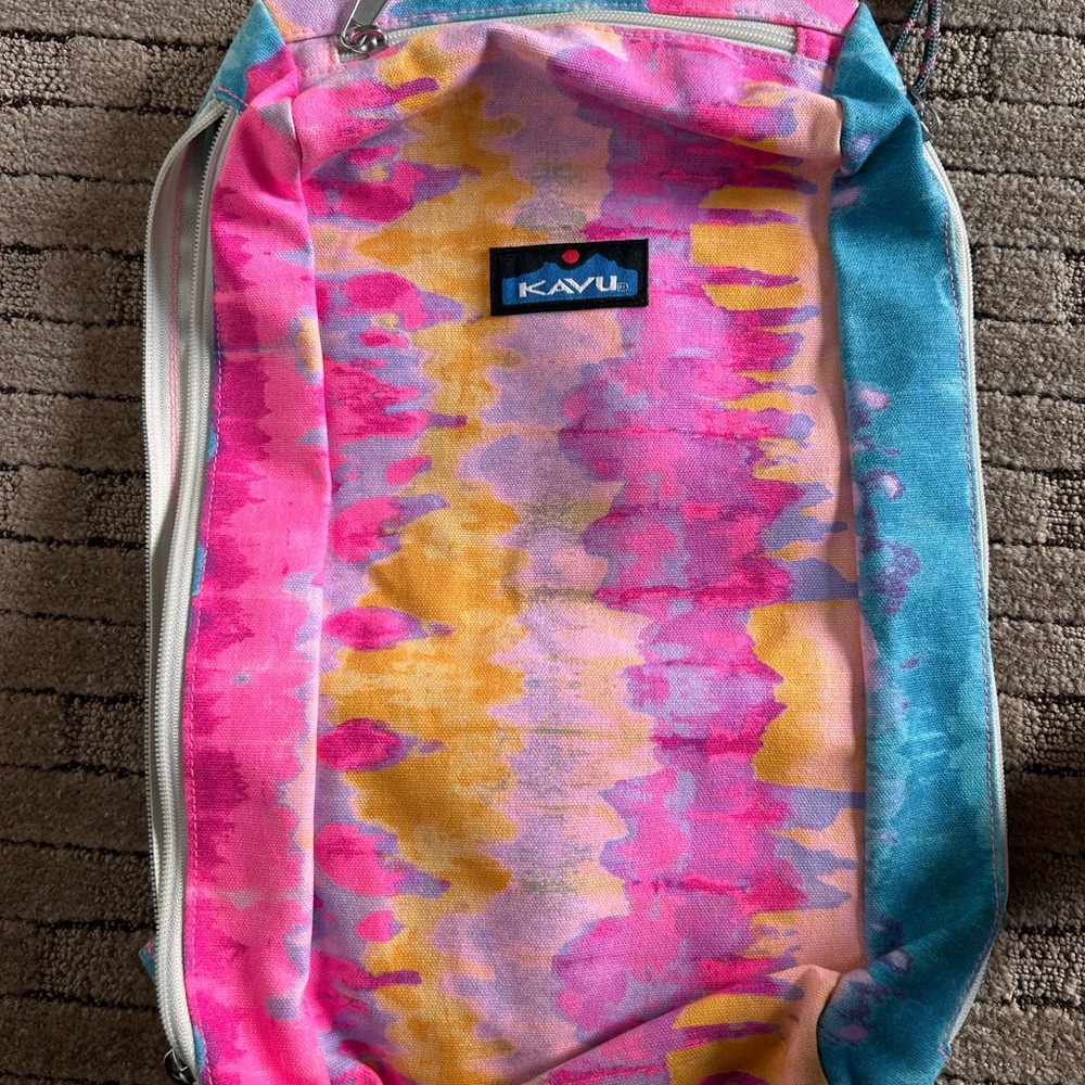 KAVU Pink and Yellow Patterned Sling Bag - Picture 5 of 5